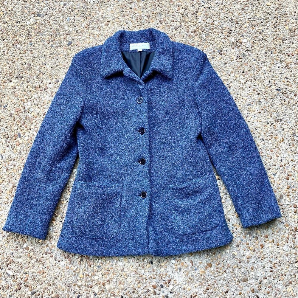 Sandro Blue Lined Mid-Length Winter Coat Size M
